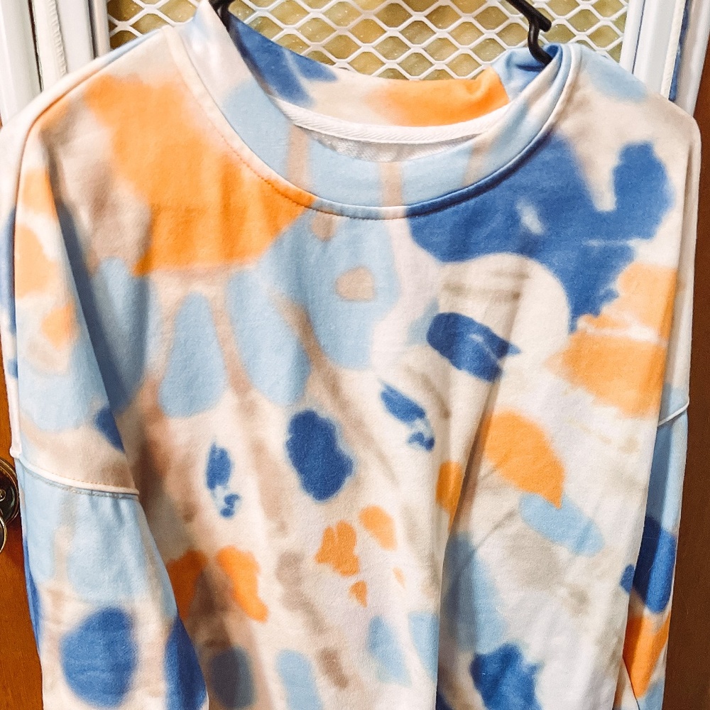 Tie-dye Blue and Orange Crewneck